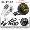適用CG125摩托車(chē)大燈GN125復(fù)古黑殼圓大燈